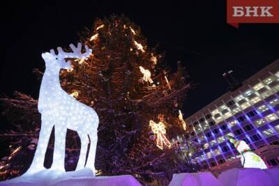 Главную новогоднюю ель Сыктывкара окружили олени и сказочные персонажи - bnkomi.ru - республика Коми - Сыктывкар