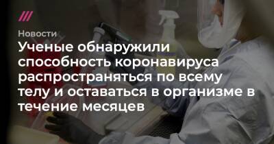 Ученые обнаружили способность коронавируса распространяться по всему телу и оставаться в организме в течение месяцев - tvrain.ru