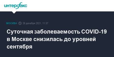 Суточная заболеваемость COVID-19 в Москве снизилась до уровней сентября - interfax.ru - Москва