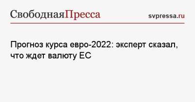 Владислав Антонов - Прогноз курса евро-2022: эксперт сказал, что ждет валюту ЕС - svpressa.ru