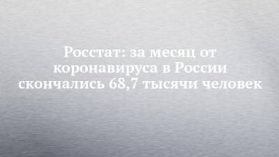 Росстат: за месяц от коронавируса в России скончались 68,7 тысячи человек - chelny-izvest.ru - Россия