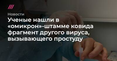 Ученые нашли в «омикрон»-штамме ковида фрагмент другого вируса, вызывающего простуду - tvrain.ru