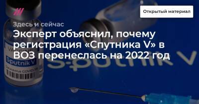 Эксперт объяснил, почему регистрация «Спутника V» в ВОЗ перенеслась на 2022 год - tvrain.ru - Россия
