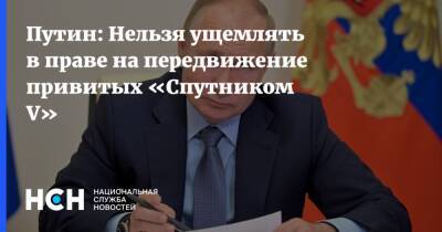 Владимир Путин - Путин: Нельзя ущемлять в праве на передвижение привитых «Спутником V» - nsn.fm - Россия