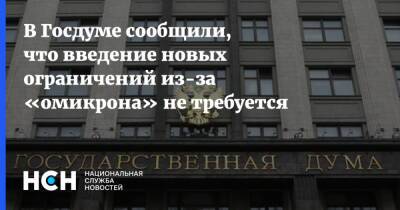 Дмитрий Хубезов - В Госдуме сообщили, что введение новых ограничений из-за «омикрона» не требуется - nsn.fm