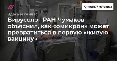 Вирусолог РАН Чумаков объяснил, как «омикрон» может превратиться в первую «живую вакцину» - tvrain.ru - Россия