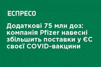 Дополнительные 75 млн доз: компания Pfizer весной увеличит поставки в ЕС своей COVID-вакцины - ru.espreso.tv - деревня Ляен