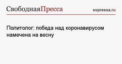 Илья Гращенков - Политолог: победа над коронавирусом намечена на весну - svpressa.ru - Россия