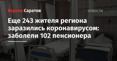 Еще 243 жителя региона заразились коронавирусом: заболели 102 пенсионера - nversia.ru - район Энгельсский - Саратов - Саратовская обл.