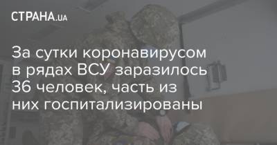 За сутки коронавирусом в рядах ВСУ заразилось 36 человек, часть из них госпитализированы - strana.ua - Киев - Житомирская обл.