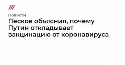 Песков объяснил, почему Путин откладывает вакцинацию от коронавируса - tvrain.ru