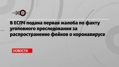 В ЕСПЧ подана первая жалоба по факту уголовного преследования за распространение фейков о коронавирусе - echo.msk.ru - Пермь