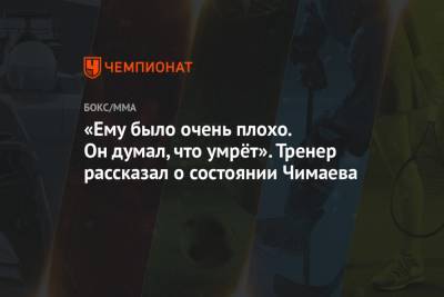 Хамзат Чимаев - «Ему было очень плохо. Он думал, что умрёт». Тренер рассказал о состоянии Чимаева - championat.com