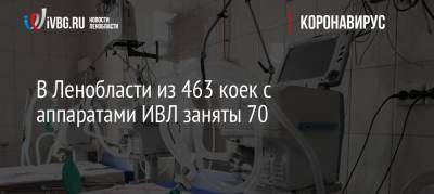 В Ленобласти из 463 коек с аппаратами ИВЛ заняты 70 - ivbg.ru - Ленобласть обл.