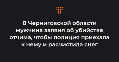 В Черниговской области мужчина заявил об убийстве отчима, чтобы полиция приехала к нему и расчистила снег - hromadske.ua - Украина - Черниговская обл.