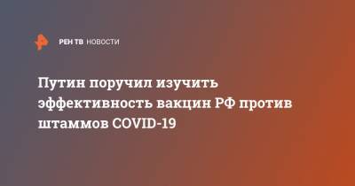 Владимир Путин - Путин поручил изучить эффективность вакцин РФ против штаммов COVID-19 - ren.tv - Россия