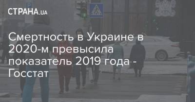 Смертность в Украине в 2020-м превысила показатель 2019 года - Госстат - strana.ua