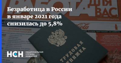 Безработица в России в январе 2021 года снизилась до 5,8% - nsn.fm - Россия