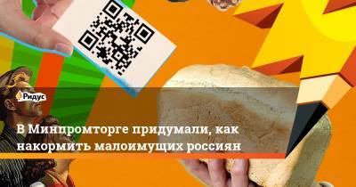 В Минпромторге придумали, как накормить малоимущих россиян - ridus.ru