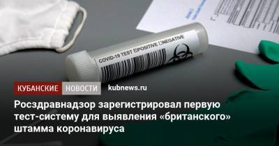 Росздравнадзор зарегистрировал первую тест-систему для выявления «британского» штамма коронавируса - kubnews.ru - Россия