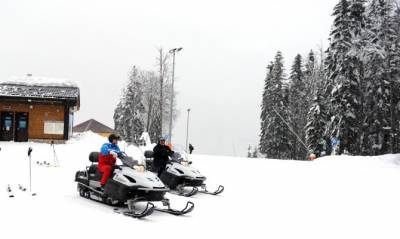 Владимир Путин - Александр Лукашенко - Путин и Лукашенко покатались на снегоходах и лыжах - capital.ua - Россия