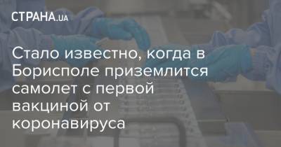 Стало известно, когда в Борисполе приземлится самолет с первой вакциной от коронавируса - strana.ua - Украина