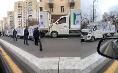 Колона грузовиков, предназначенных для перевозки вакцины от коронавируса, попала в ДТП в Ташкенте - podrobno.uz - Узбекистан - Ташкент - район Мирабадский