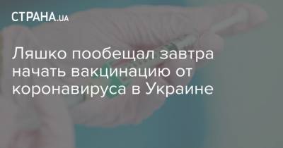 Виктор Ляшко - Ляшко пообещал завтра начать вакцинацию от коронавируса в Украине - strana.ua