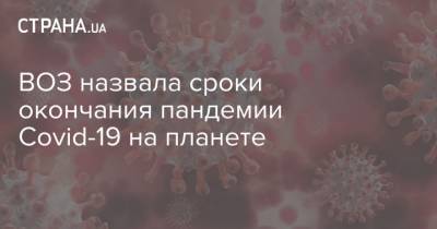 ВОЗ назвала сроки окончания пандемии Covid-19 на планете - strana.ua - Украина - Дания