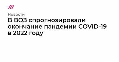 В ВОЗ спрогнозировали окончание пандемии COVID-19 в 2022 году - tvrain.ru