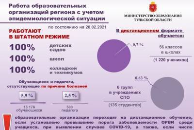 В Тульской области почти 6% школьников остались дома из-за болезней - tula.mk.ru - Тульская обл.