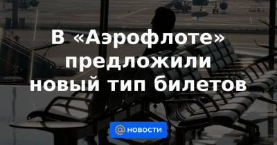 Владимир Тасун - В «Аэрофлоте» предложили новый тип билетов - news.mail.ru