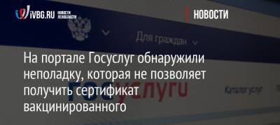 На портале Госуслуг обнаружили неполадку, которая не позволяет получить сертификат вакцинированного - ivbg.ru - Санкт-Петербург