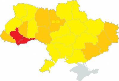 Названы области, которые попали в красную зону по карантину - news.bigmir.net - Черновицкая обл.