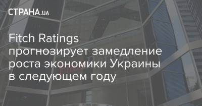 Fitch Ratings прогнозирует замедление роста экономики Украины в следующем году - strana.ua