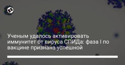 Ученым удалось активировать иммунитет от вируса СПИДа: фаза I по вакцине признана успешной - liga.net - Украина