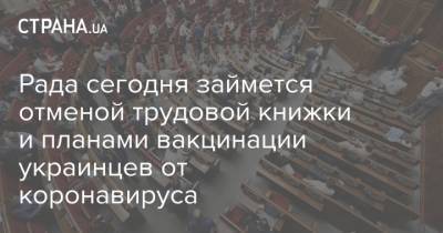 Рада сегодня займется отменой трудовой книжки и планами вакцинации украинцев от коронавируса - strana.ua