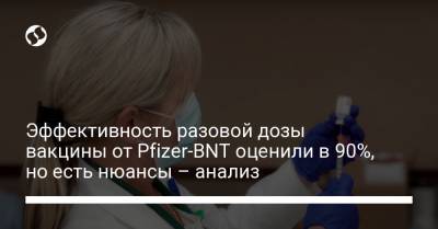 Эффективность разовой дозы вакцины от Pfizer-BNT оценили в 90%, но есть нюансы – анализ - liga.net - Украина - Англия - Израиль