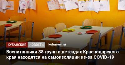 Воспитанники 38 групп в детсадах Краснодарского края находятся на самоизоляции из-за COVID-19 - kubnews.ru - Краснодарский край - Сочи - Краснодар - Геленджик