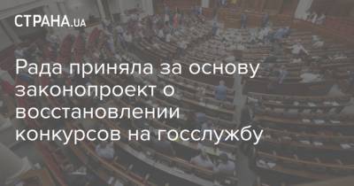 Рада приняла за основу законопроект о восстановлении конкурсов на госслужбу - strana.ua