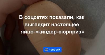 В соцсетях показали, как выглядит настоящее яйцо-«киндер-сюрприз» - news.mail.ru