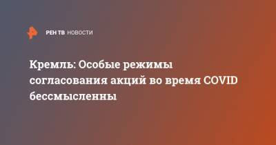 Дмитрий Песков - Кремль: Особые режимы согласования акций во время COVID бессмысленны - ren.tv - Россия