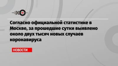 Михаил Мурашко - Согласно официальной статистике в Москве, за прошедшие сутки выявлено около двух тысяч новых случаев коронавируса - echo.msk.ru - Москва