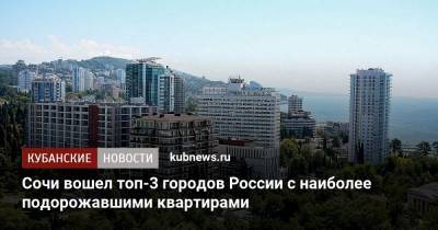 Сочи вошел топ-3 городов России с наиболее подорожавшими квартирами - kubnews.ru - Россия - Санкт-Петербург - Сочи