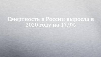 Татьяна Голикова - Смертность в России выросла в 2020 году на 17,9% - chelny-izvest.ru - Россия