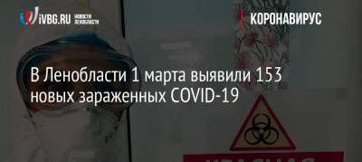 В Ленобласти 1 марта выявили 153 новых зараженных COVID-19 - ivbg.ru - Ленобласть обл.