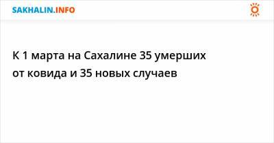 К 1 марта на Сахалине 35 умерших от ковида и 35 новых случаев - sakhalin.info - Сахалинская обл.