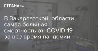 В Закарпатской области самая большая смертность от COVID-19 за все время пандемии - strana.ua - Закарпатская обл.
