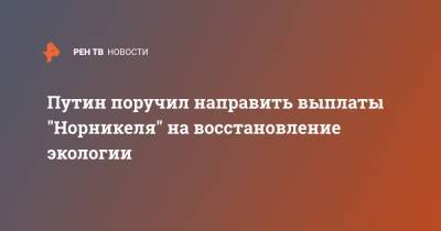 Путин поручил направить выплаты "Норникеля" на восстановление экологии - ren.tv - Красноярский край