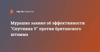 Михаил Мурашко - Мурашко заявил об эффективности "Спутника V" против британского штамма - ren.tv - Россия